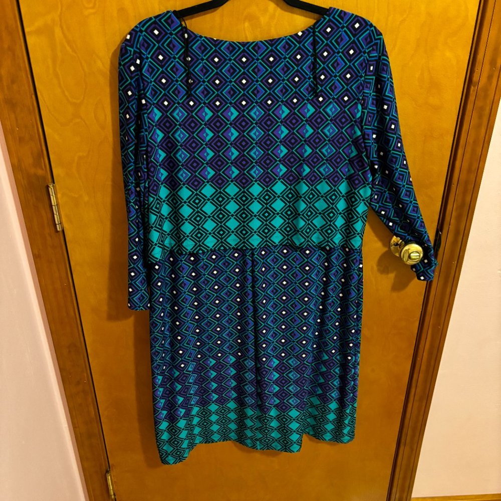 Ronnie Nichole Vibrant Diamond Green Purple Black Dress  Size‎ 14 - Picture 10 of 15